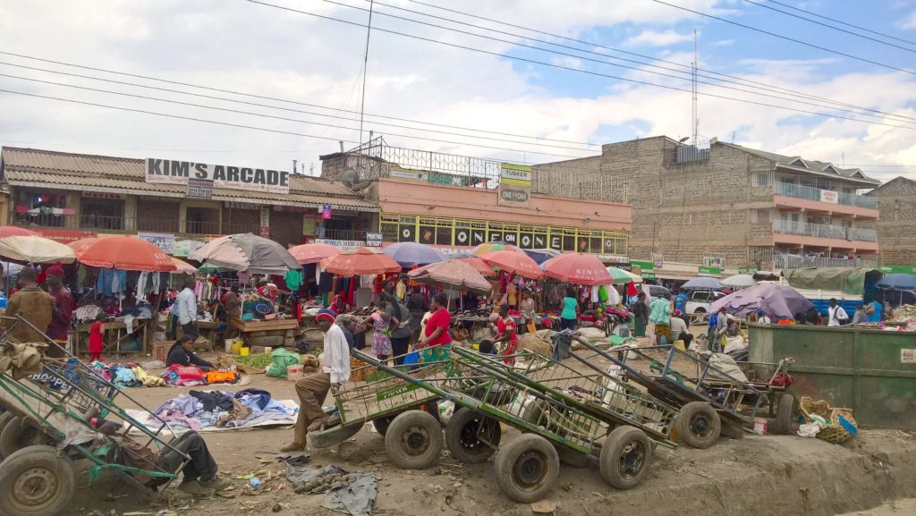 market on street in Mombasa, Kenya